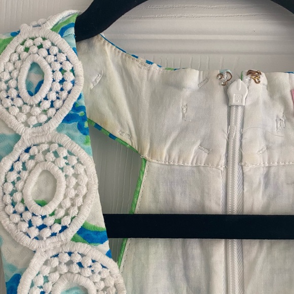 Lilly Pulitzer Green and Blue Trudy Shift Dress Sz 00 - Picture 4 of 12